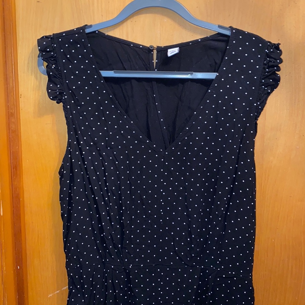 Black/White Polka Dot Wide Leg Jumpsuit